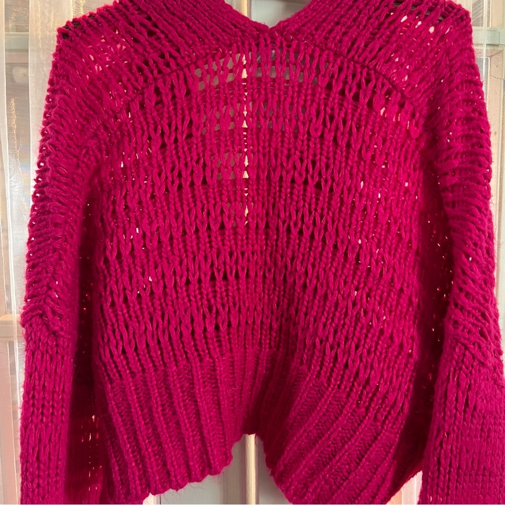 Urban Outfitters Fuchsia Knit Cardigan large - Picture 3 of 3